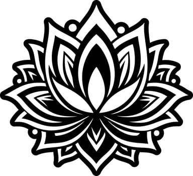 A glyph style of lotus flower symbol vector