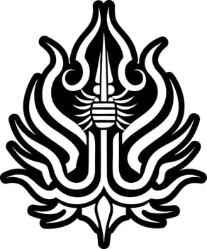 A glyph style icon of trident weapon symbol vector