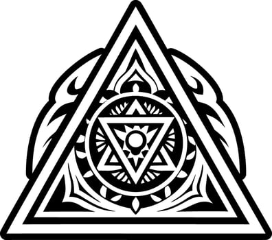 A solid style of sacred triangle symbol vector