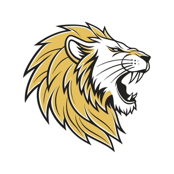 Stylish Lion Head Bold Outline Art vector