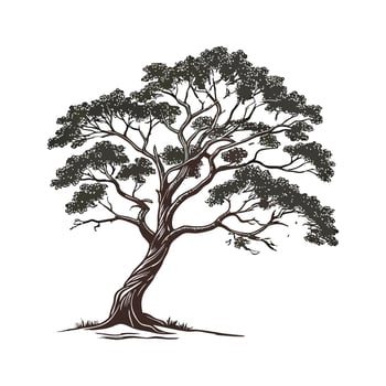 Bold Outline West Indian Mahogany Tree vector
