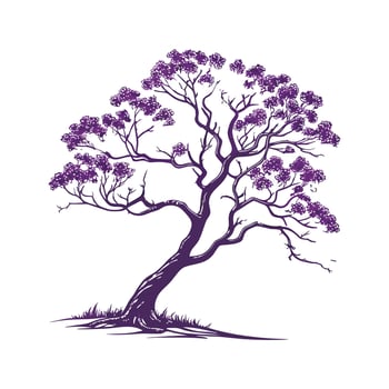 Bold Outline Texas Mountain Laurel Tree vector