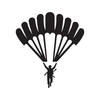 Silhouette Parachute for Templates vector