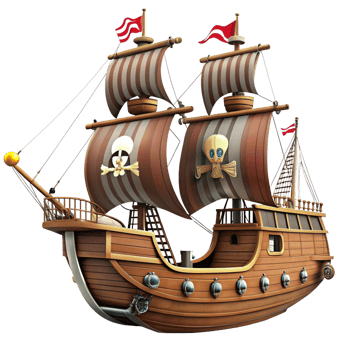 pirate ship is isolated on transparent background png