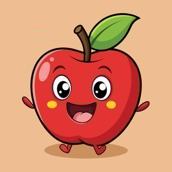 Hilarious Cartoon Apple Illustration in Sunglasses vector