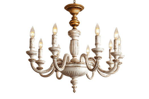 Elegant vintage chandelier with candle style lights png