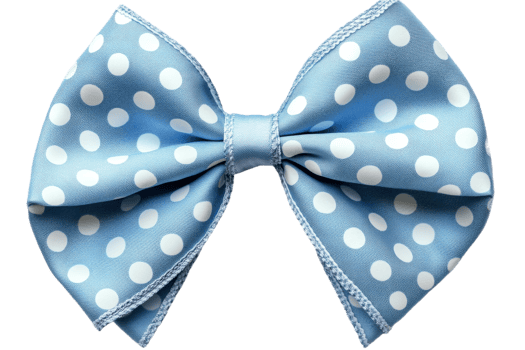 Blue polka dot bow for hair accessories and crafts png