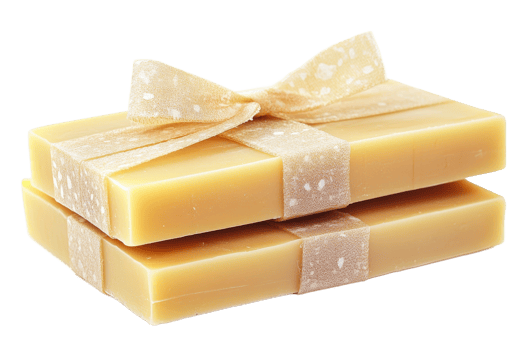 Soap bars wrapped in ribbon on clear background png