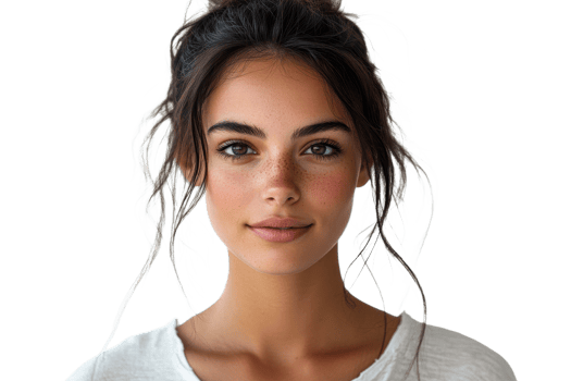 Fresh portrait of a freckled young woman png