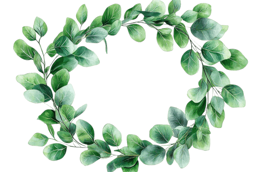 Elegant green leaf wreath design suitable for decor png