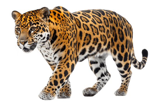 Striking jaguar prowling with elegance in natural habitat png