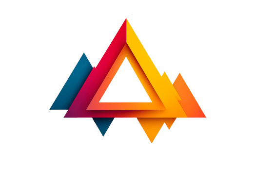 Colorful geometric triangle design with a modern aesthetic png
