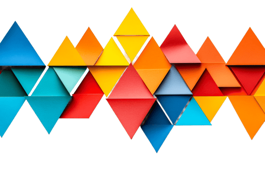 Colorful geometric shapes arranged in a vibrant pattern png