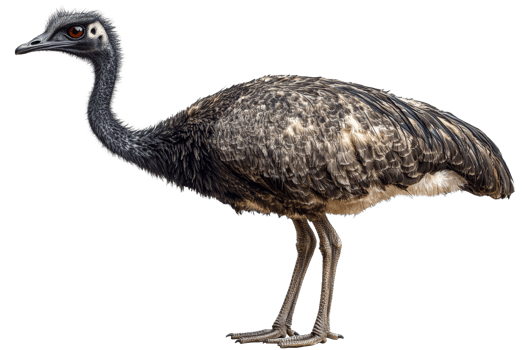 Large bird with long neck on transparent bg png