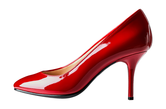 Elegant red high heel shoe on a transparent background png