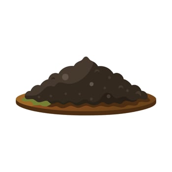 Black soil isolated flat illustration on white background. vector