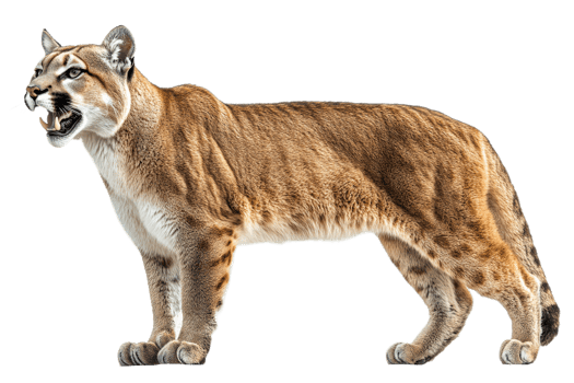 Cougar standing fiercely on a transparent background png