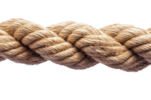 Natural fiber rope with twisted strands for various uses png