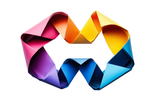 Colorful paper ribbon shape with smooth curves and twists png