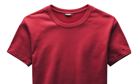 Red cotton t shirt on transparent background for design png