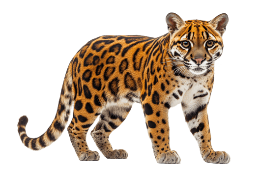 Jaguar walking confidently with vibrant coat in wildlife png