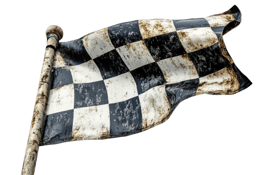 Classic checkered flag with a vintage appearance png