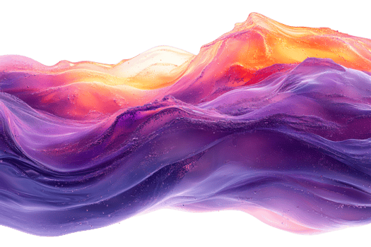 Colorful fluid waves flowing in vibrant shades of purple png