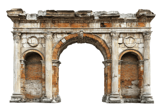 Historic Roman archway showcasing ancient architecture png