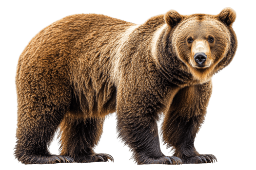 Brown bear standing with a curious expression png