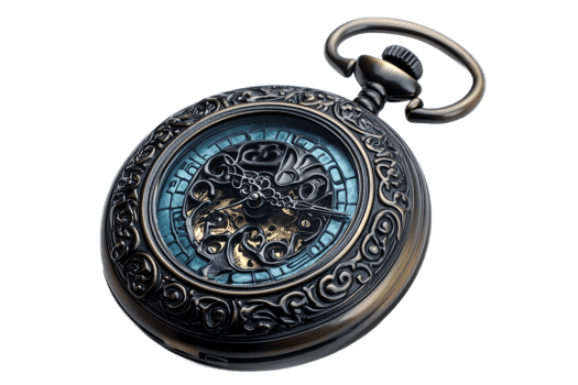 Elegant vintage pocket watch with intricate design png