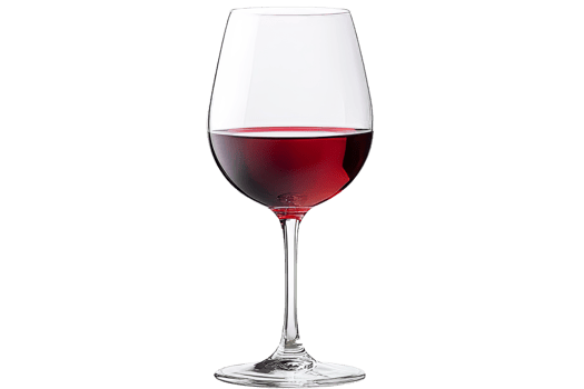 Red wine glass elegantly poised on a transparent background png