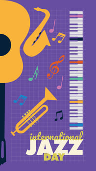 Internasional Jazz Day invitation vector