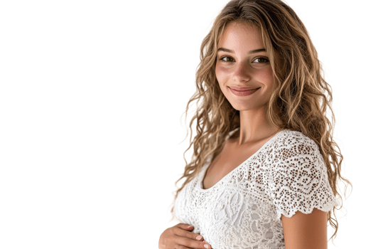 Portrait of a smiling young woman with curly hair png
