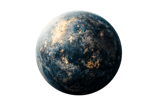 Distant celestial body with surface details png