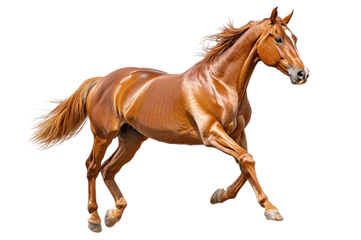 Horse running on a transparent background with grace png
