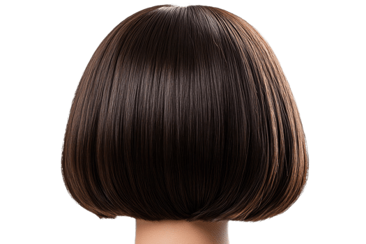 Smooth bob haircut displayed against transparent background png
