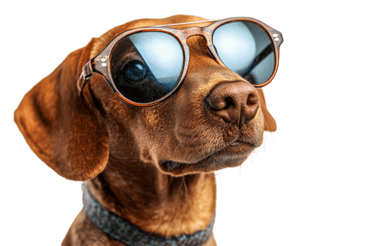 Cool dog wearing sunglasses with a stylish look png