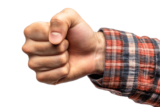 Fist clenched in determination during a conversation png