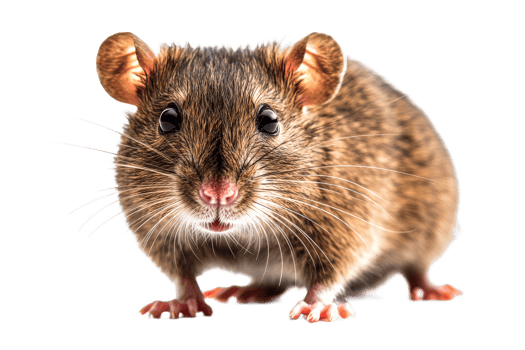 Close up of a small mouse on a transparent background png