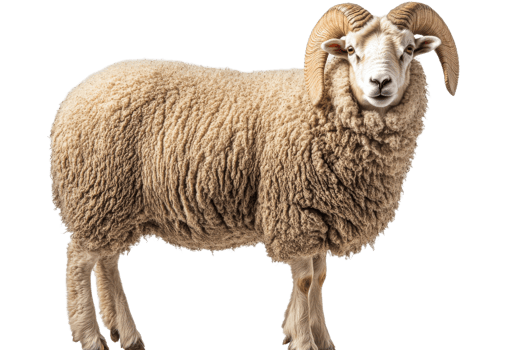 Strong ram standing on a transparent background png