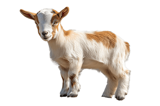 Adorable baby goat standing on transparent background png