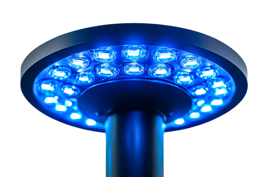Innovative blue LED streetlight design enhances urban spaces png