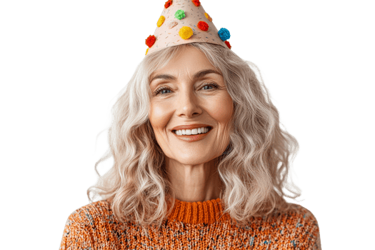 Celebrate with joy in a festive party hat png