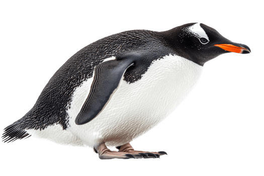 Gentoo penguin standing on solid ground png