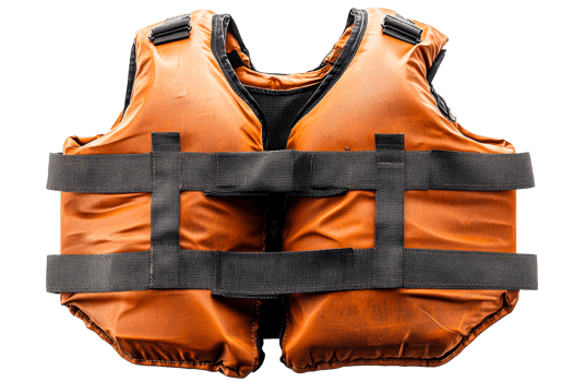Safety vest designed for water activities and rescue use png