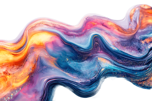 Vibrant abstract wave with glittery textures png