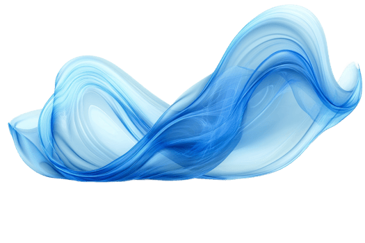 Elegant blue wave design with a transparent background png