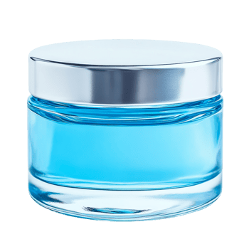 Blue jar with metal lid on clear background png