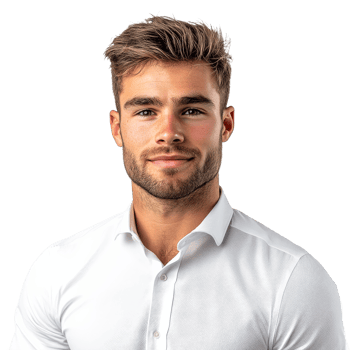 Professional male portrait with confident expression png