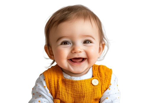 Baby smiling happily with a joyful expression png